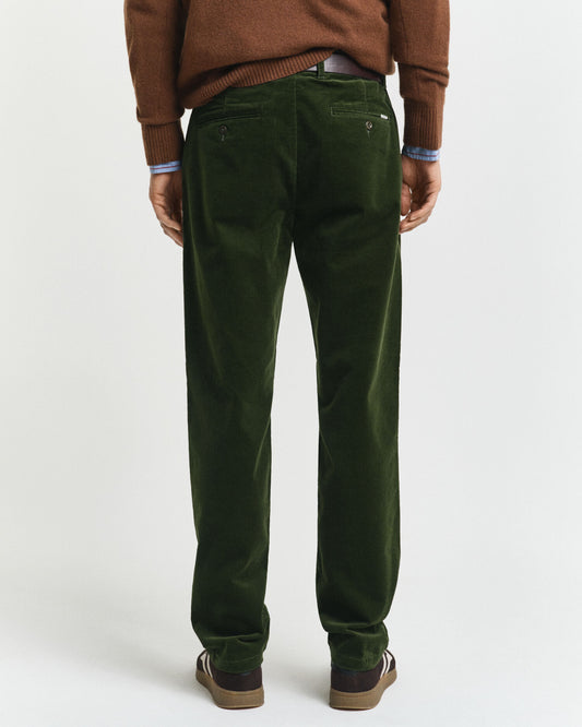 Chino en velours côtelé coupe droite