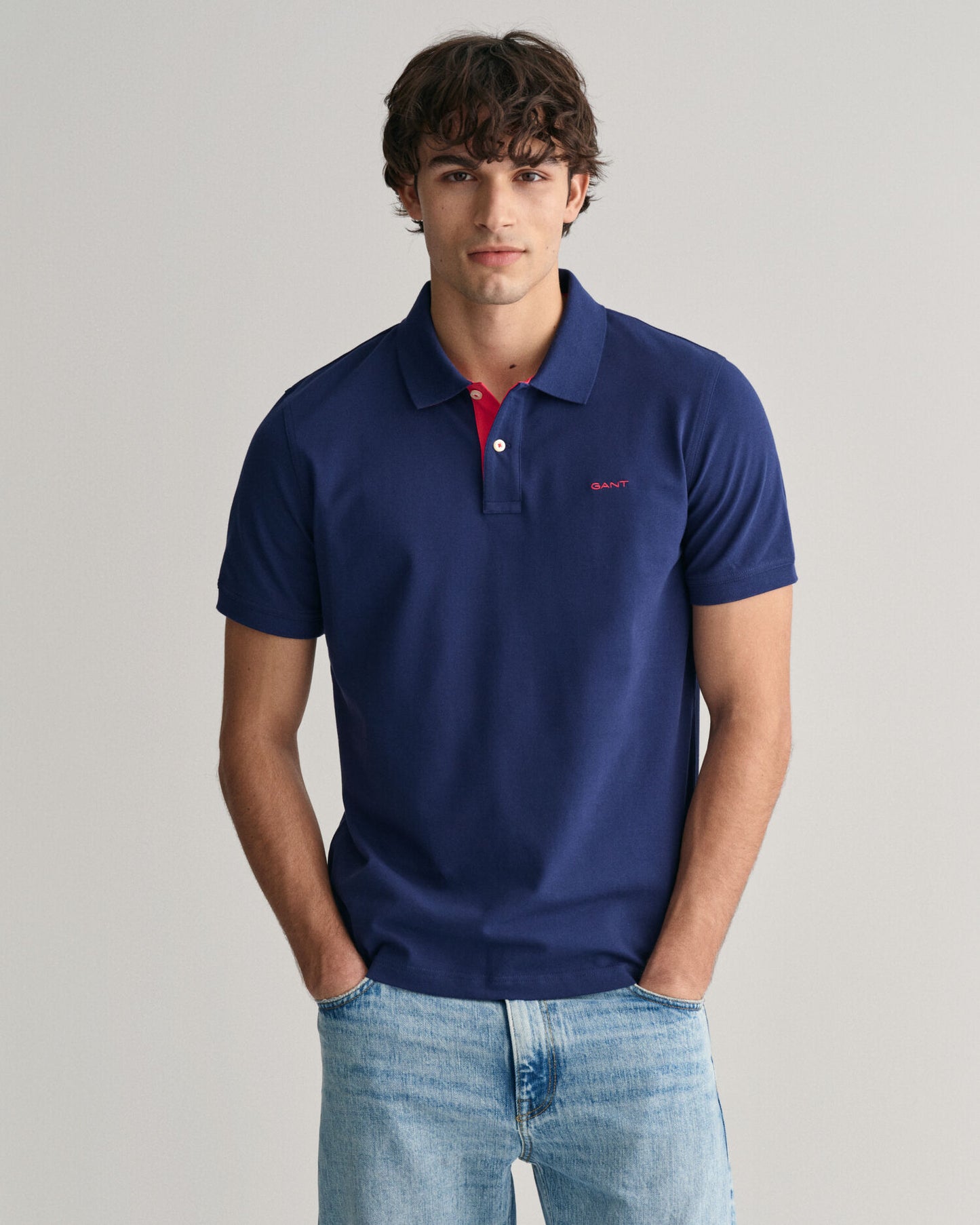 Polo-Piqué-Shirt mit Kontrastfarbe