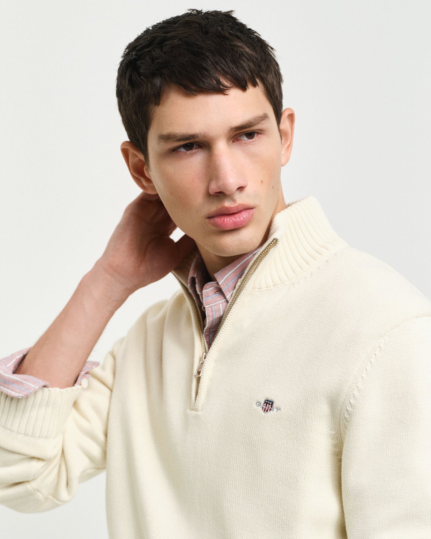 Pull en coton décontracté avec demi-zip