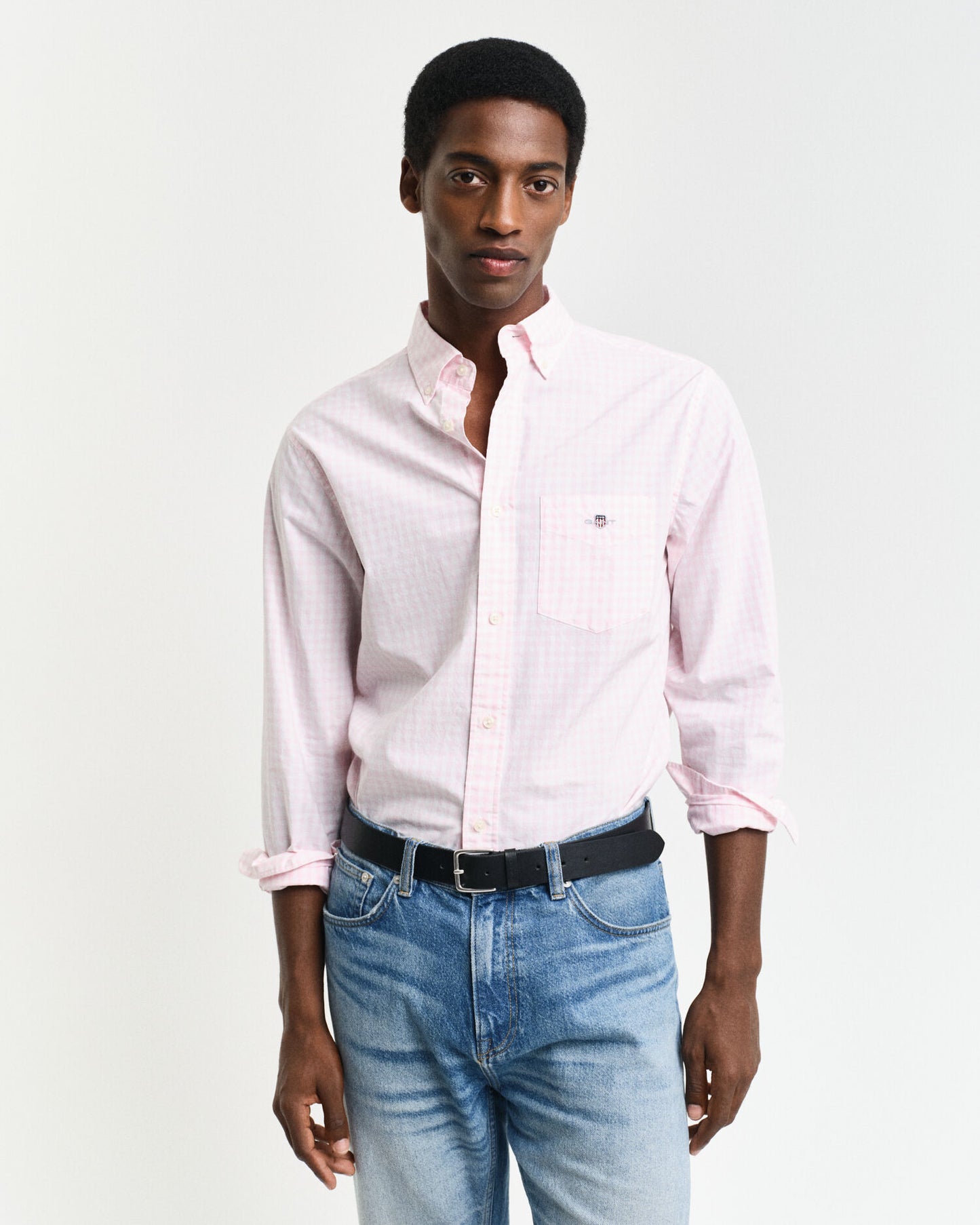 Regular Fit Klassisches Gingham Popeline Hemd