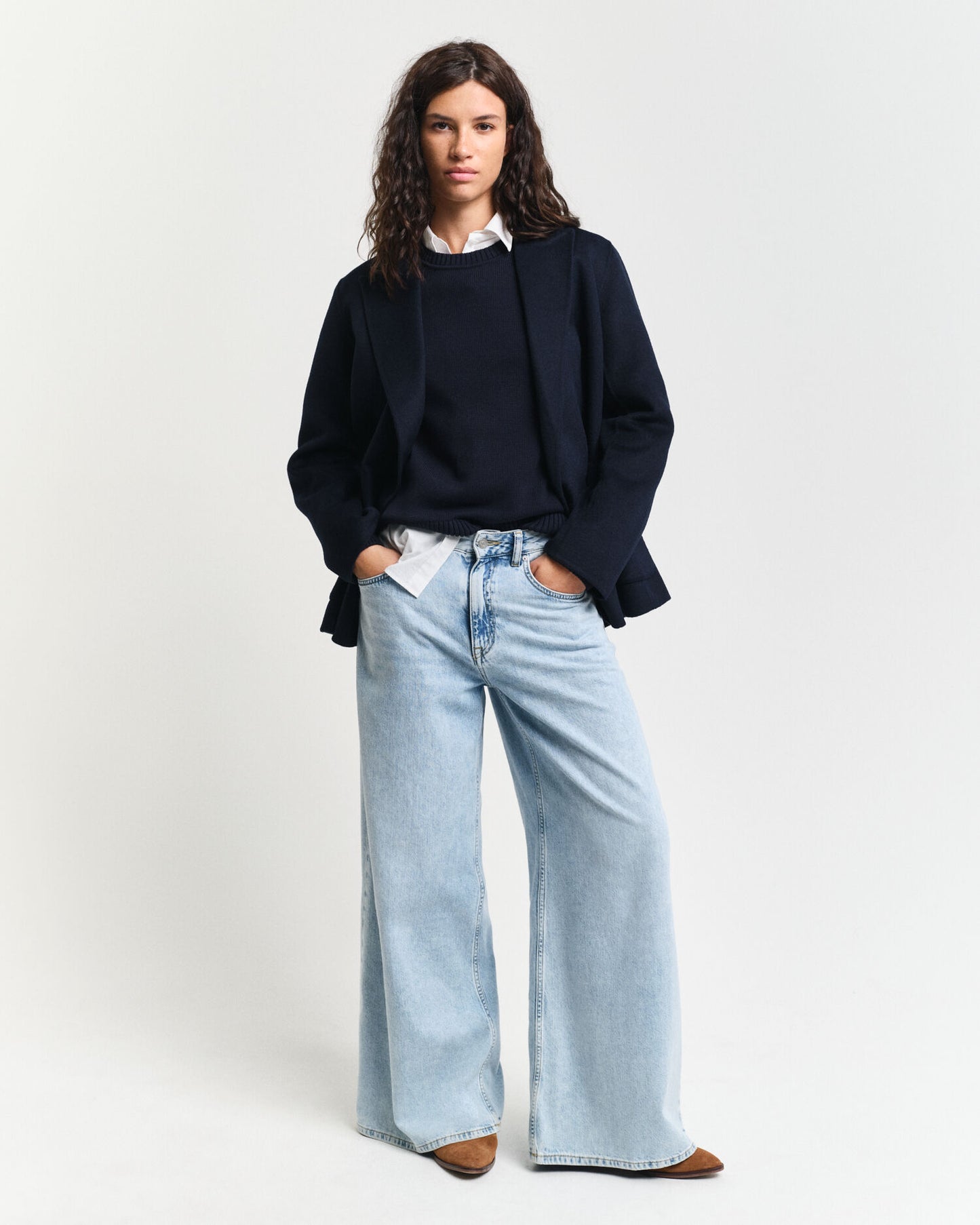Pull Col Rond Classique en Coton