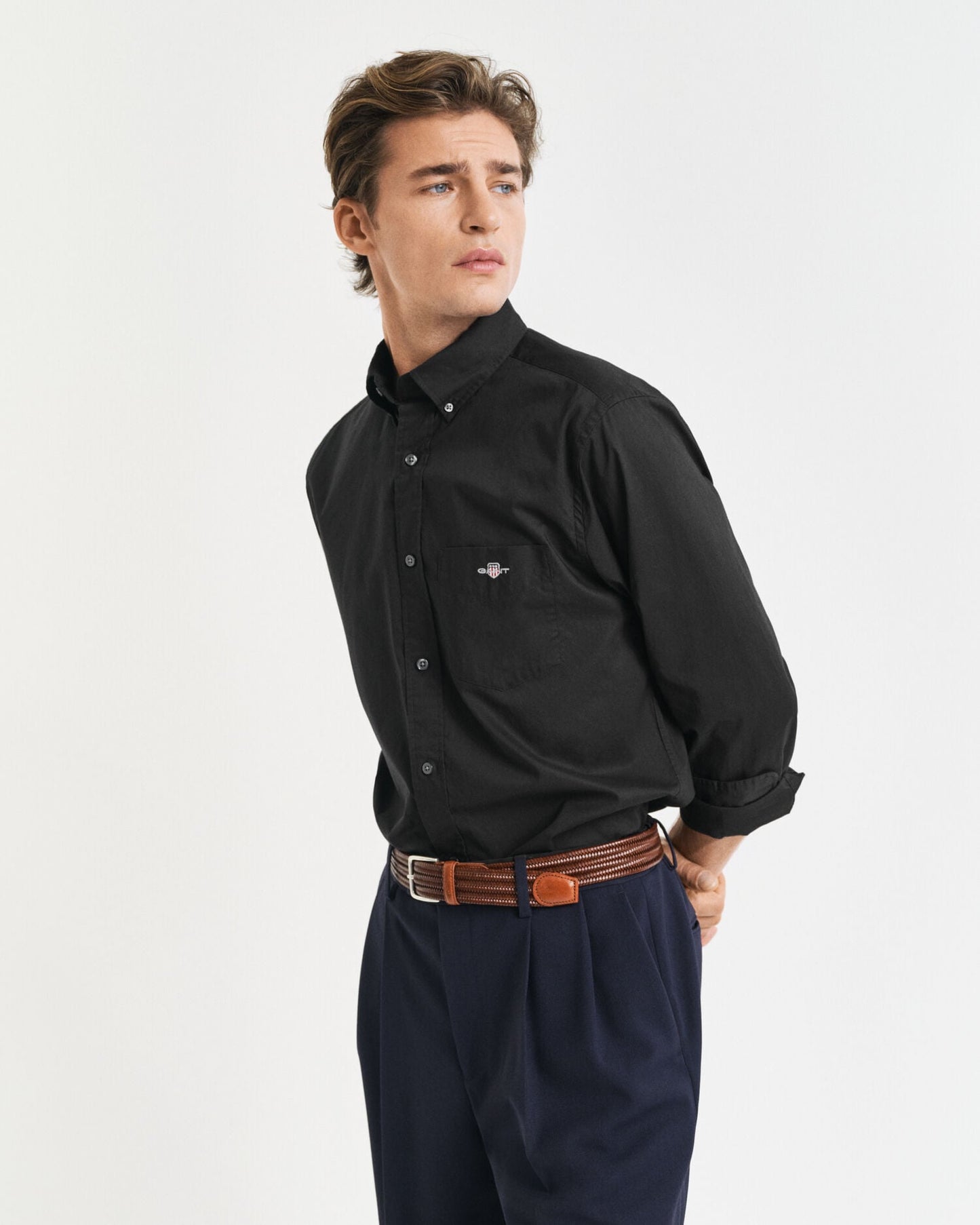 Regular Fit Hemd aus klassischem Popeline
