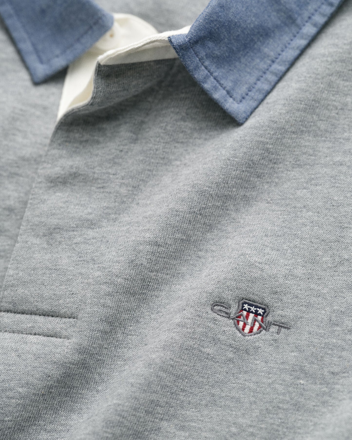Rugger épais à col chambray