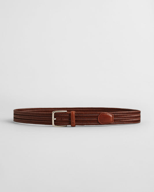 Ceinture tressée en cuir élastique