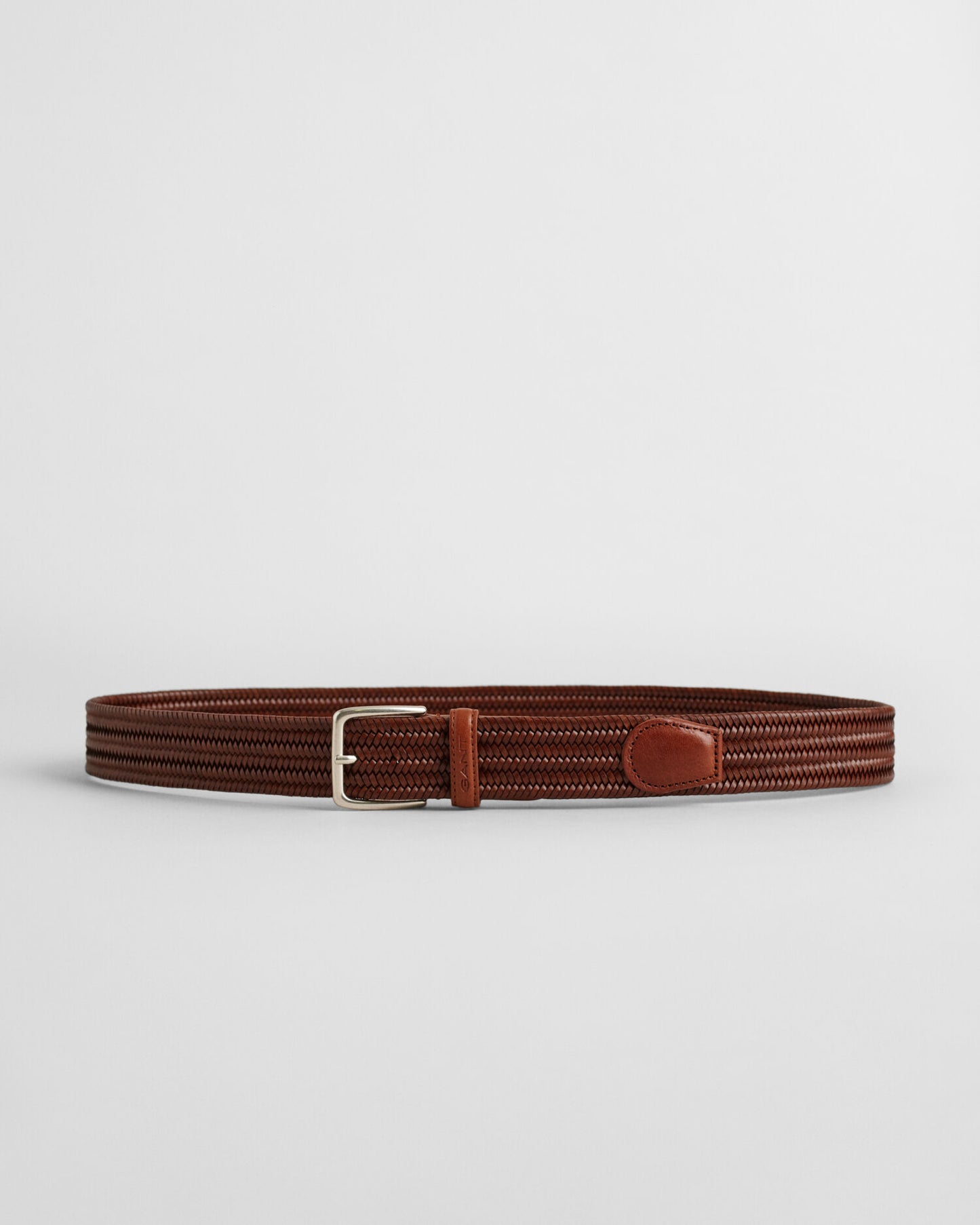 Ceinture tressée en cuir et élastique