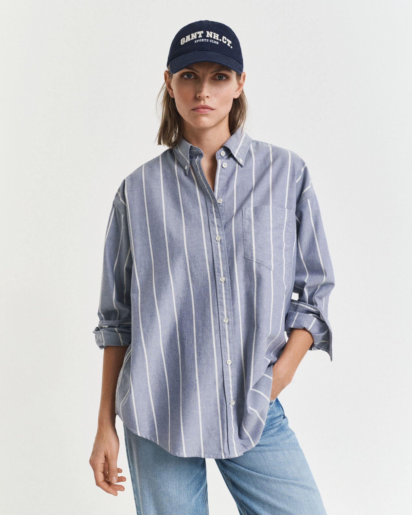 Oversized Hemd aus klassischem Oxford-Gewebe
