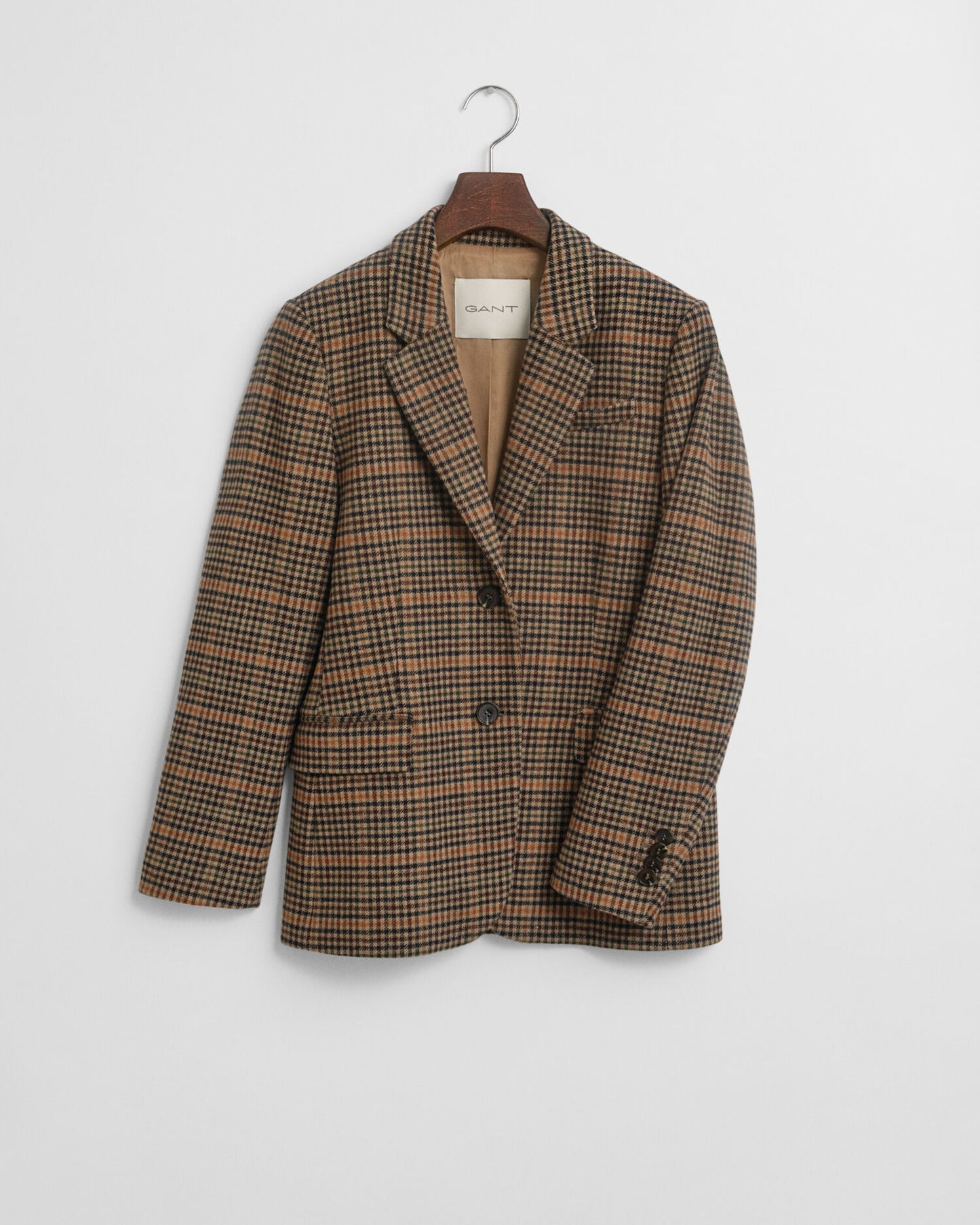 Blazer en laine pied-de-poule coupe classique