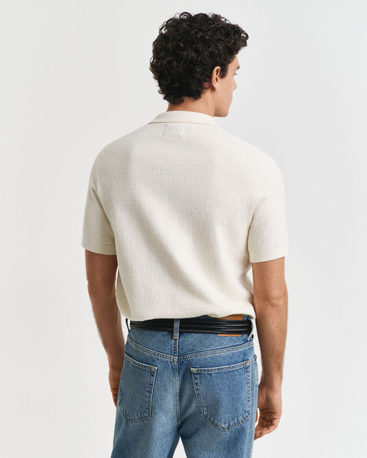 Polo en coton texturé