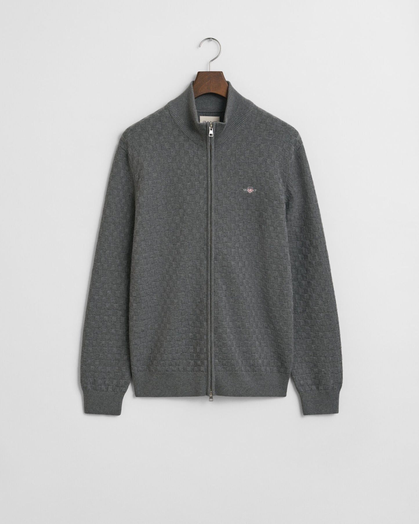 Pull zippé micro texturé