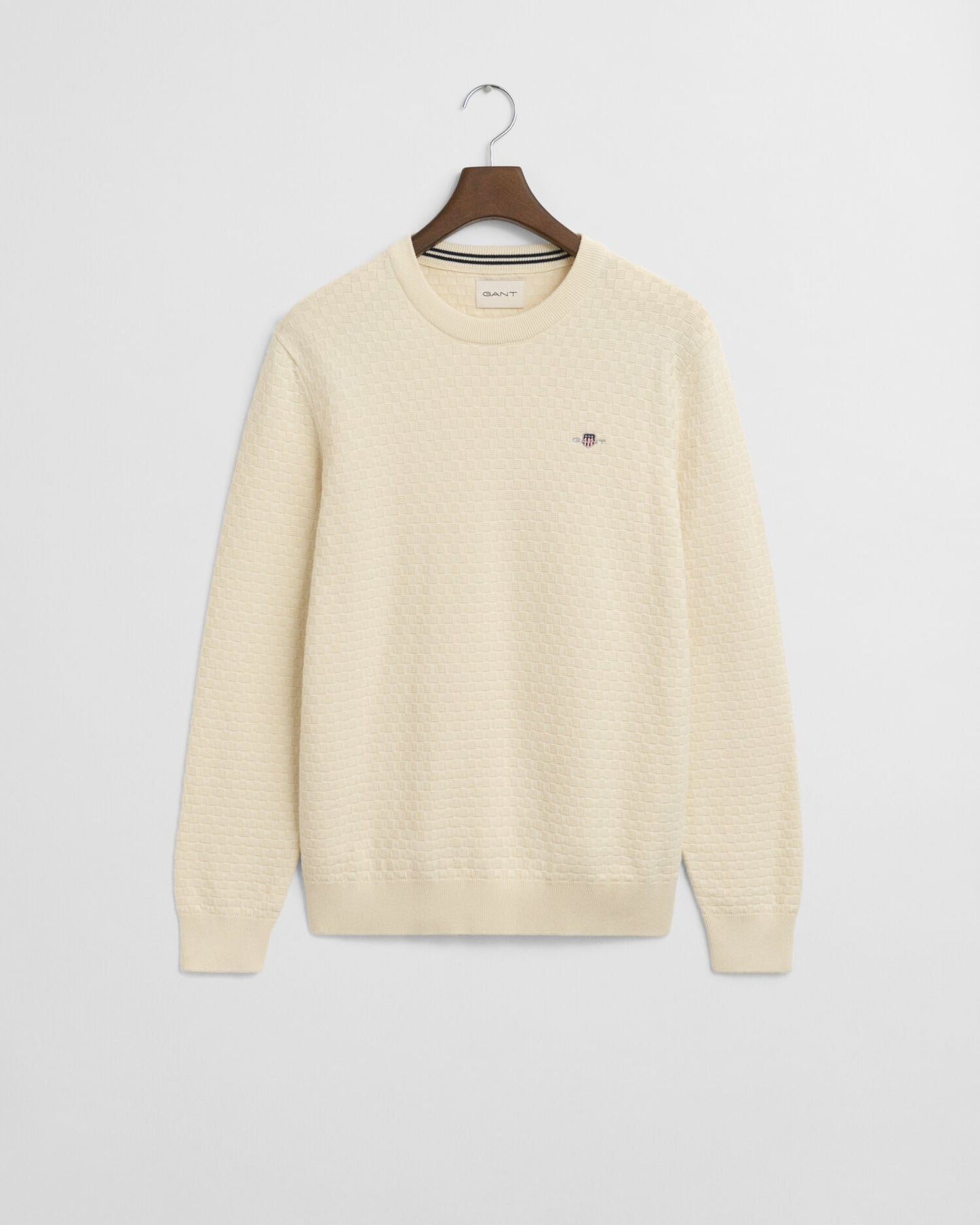 Pull ras du cou micro texturé