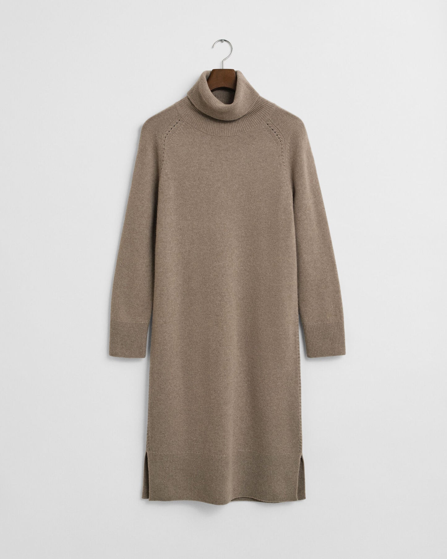 Robe Col Roulé avec Détail Tricoté