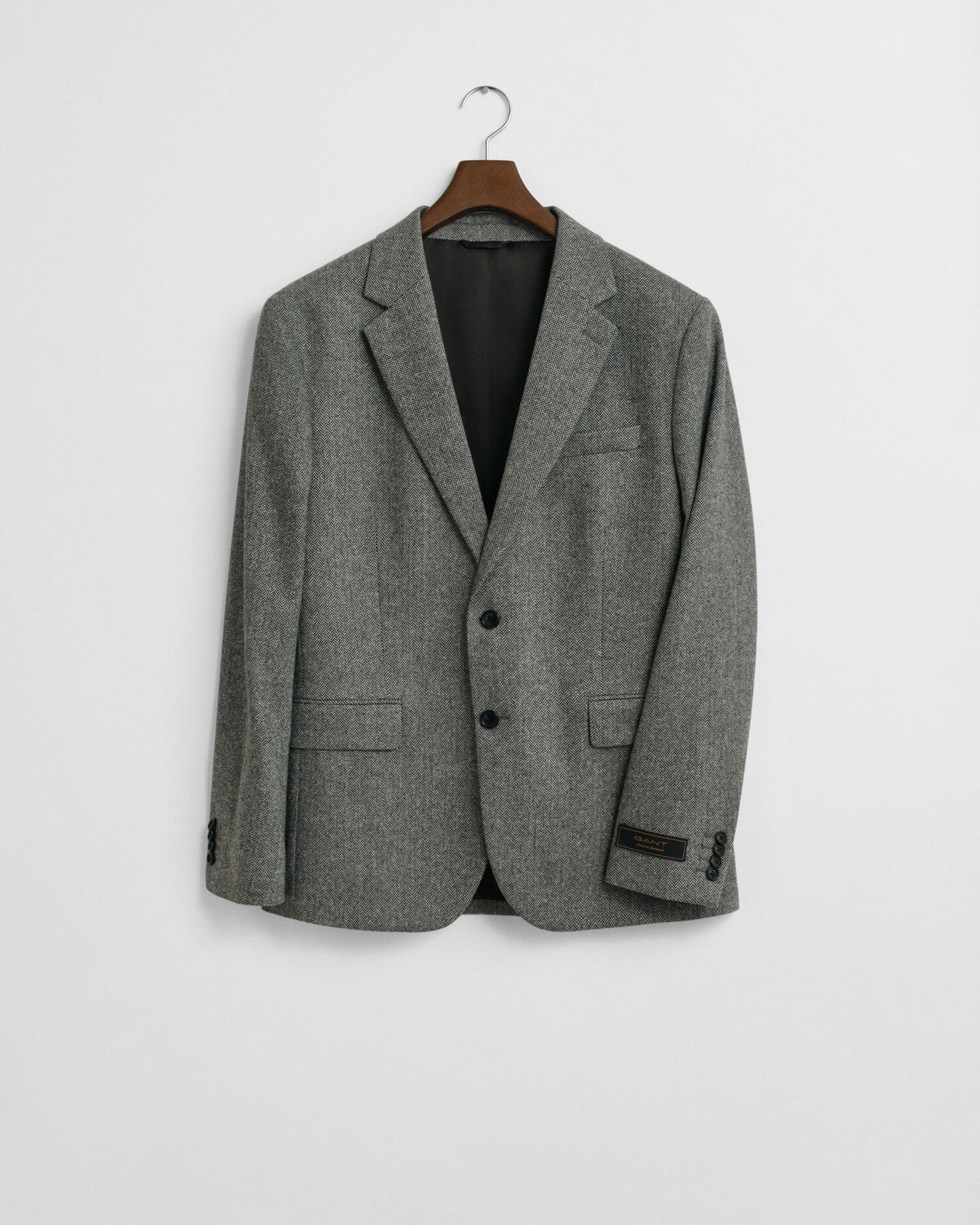 Schmale Anzugjacke aus Flanell-Fischgrät