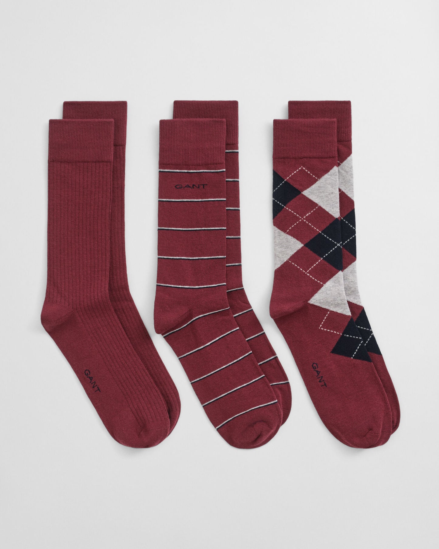 Chaussettes Lot de 3 motifs écossais et rayures
