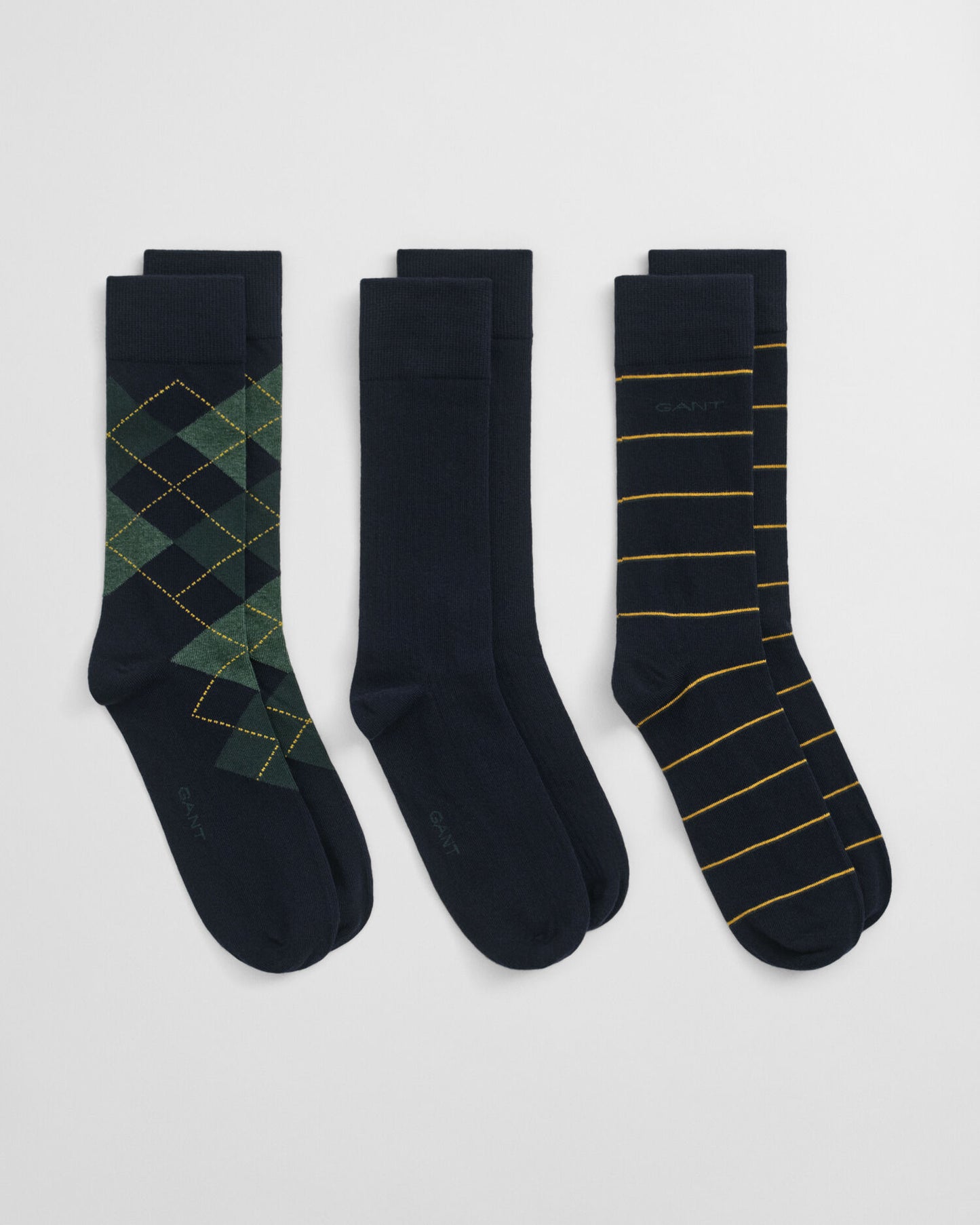Chaussettes Ardoise et Rayées, Paquet de 3