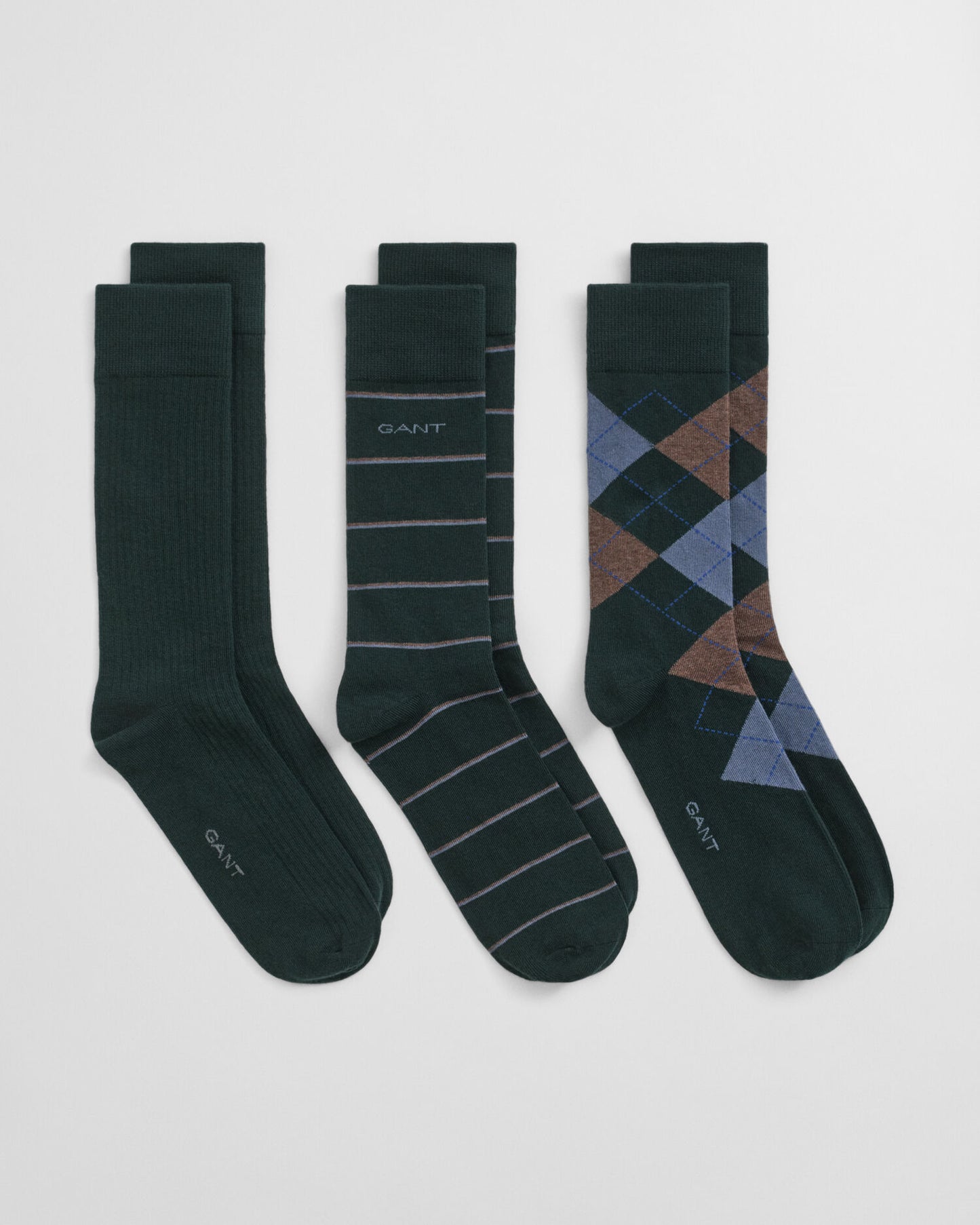 Chaussettes Lot de 3 motifs écossais et rayures