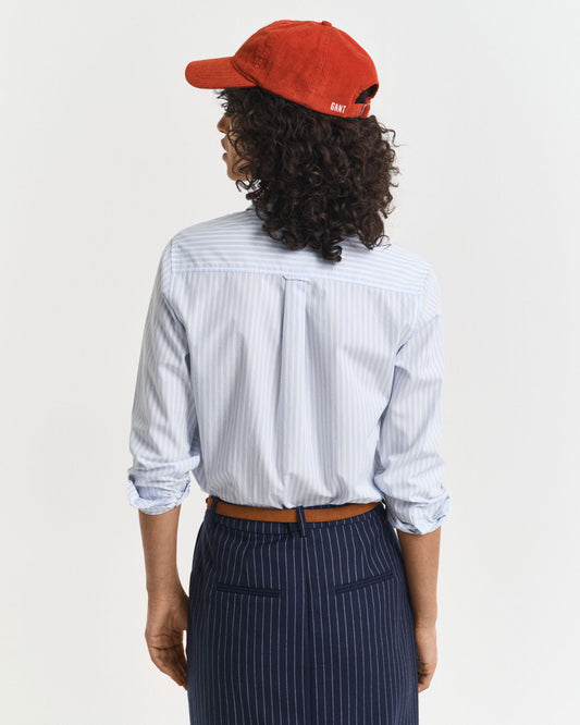 Chemise Popeline Rayée Classique Coupe Droite