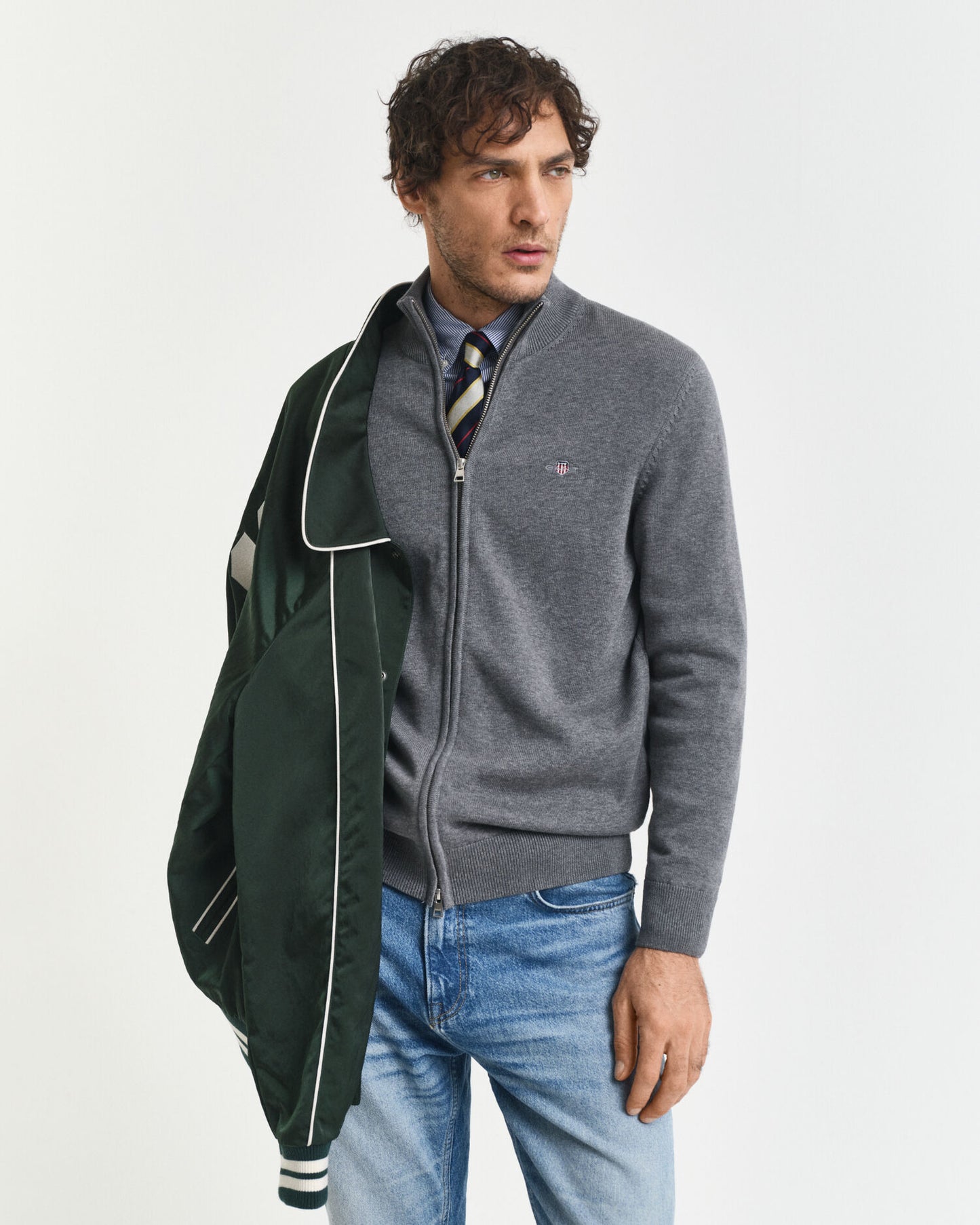 Lässiger Baumwoll-Cardigan mit Reißverschluss