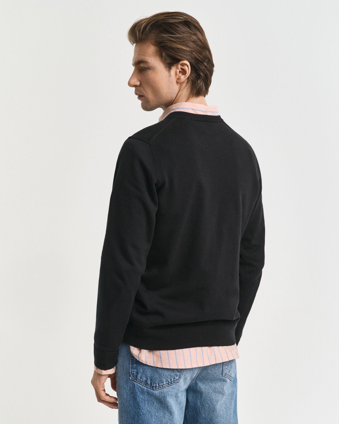 Klassischer Baumwoll-V-Pullover