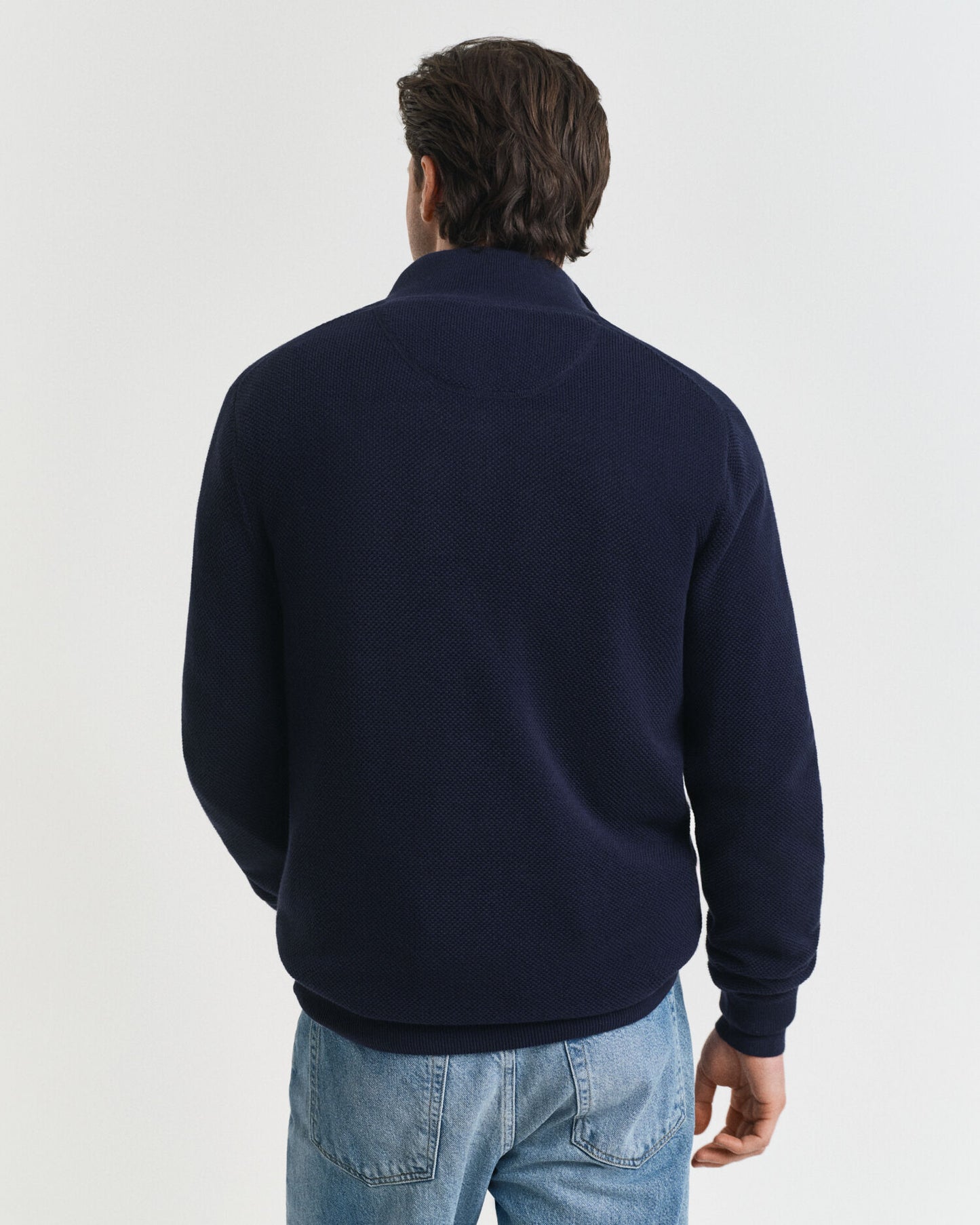 Chandail demi-zippé en piqué de coton