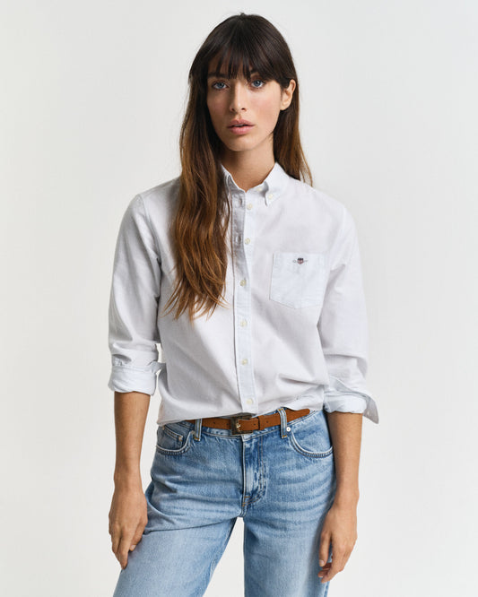 Regular Fit Klassisches Gestreiftes Oxfordhemd
