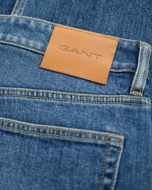 Cropped Straight Leg Stretch-Jeans