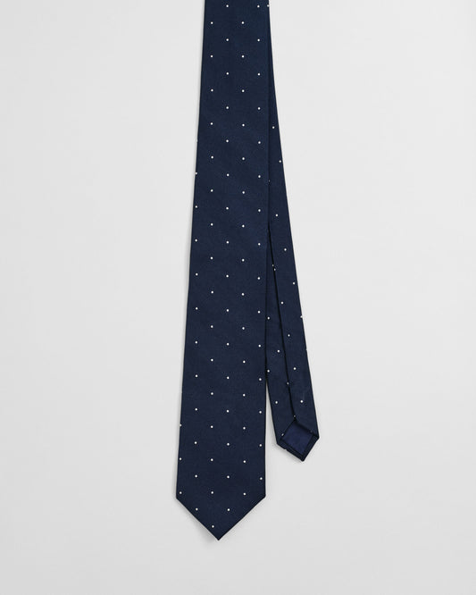 Cravate en soie à pois