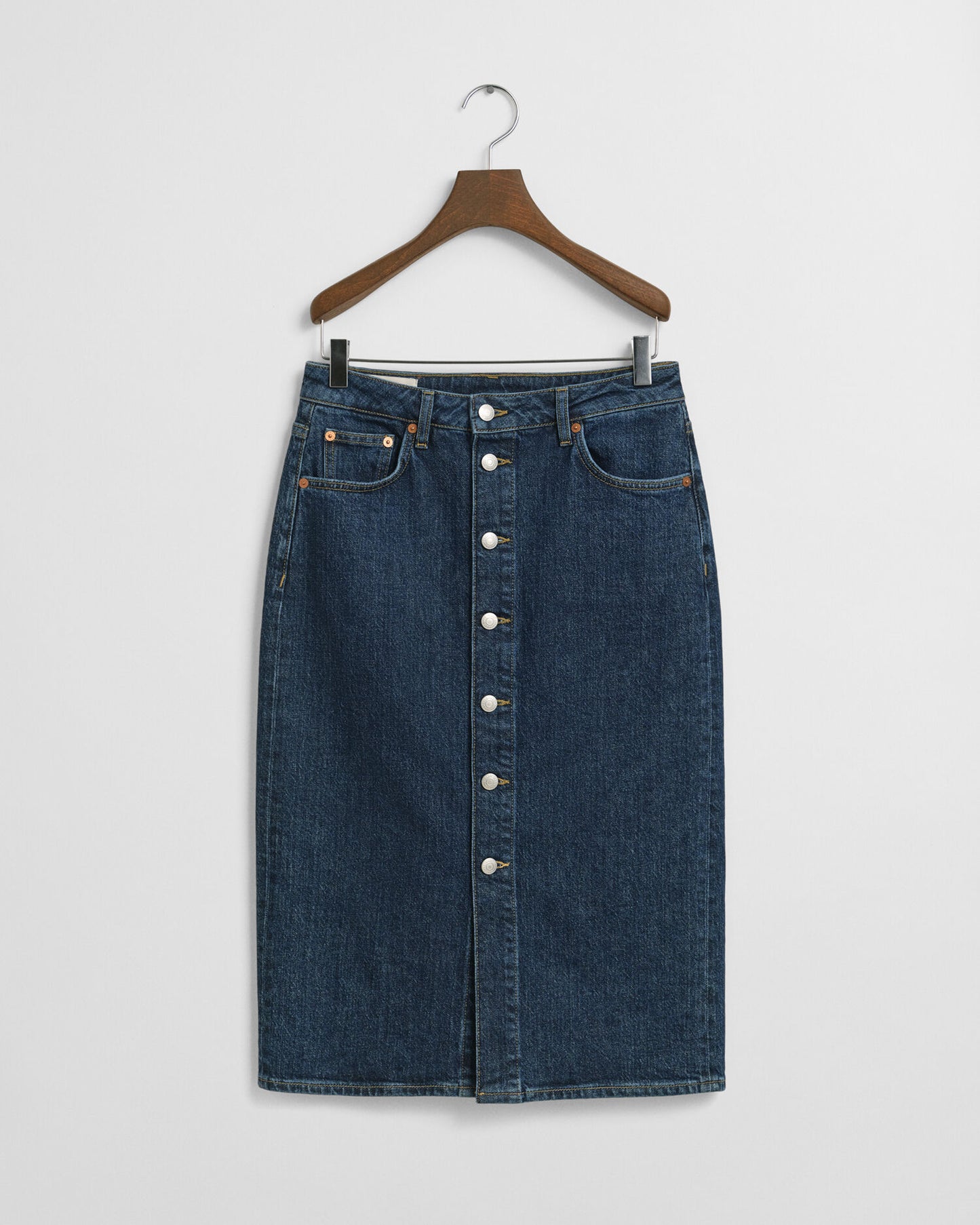 Jupe midi en jean boutonnée