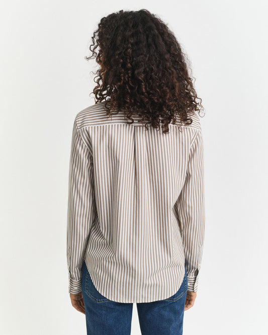 Chemise classique en popeline à rayures coupe droite
