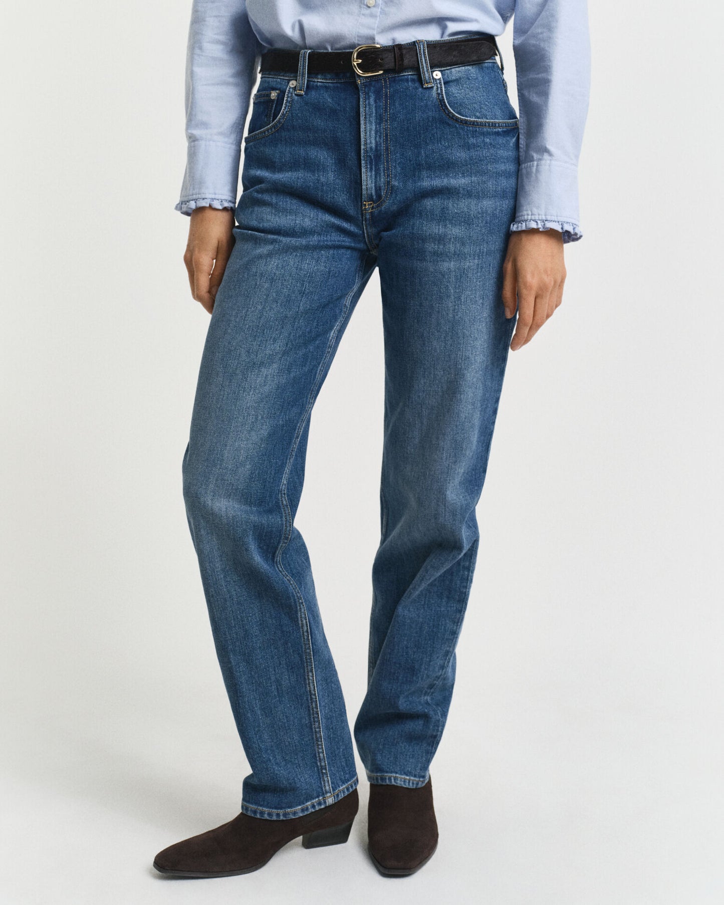 Stretchjeans mit geradem Bein