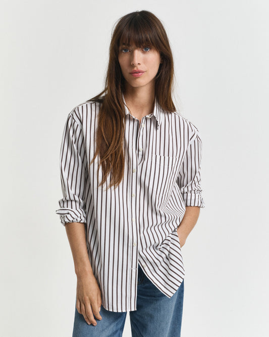 Chemise en popeline à rayures coupe décontractée