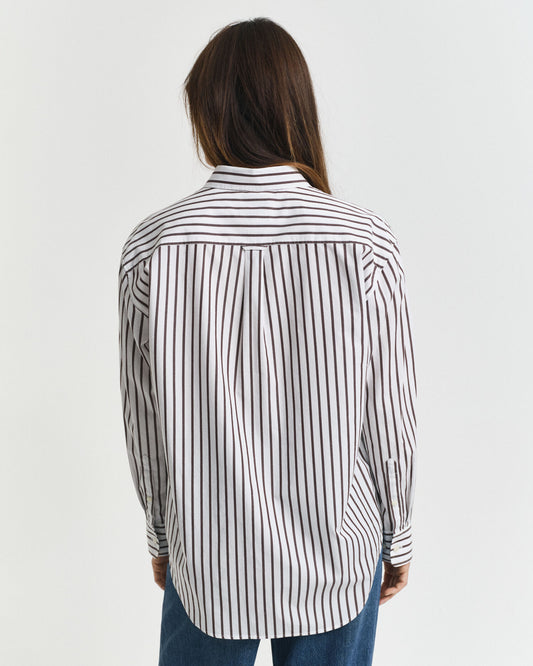 Chemise en popeline à rayures coupe décontractée