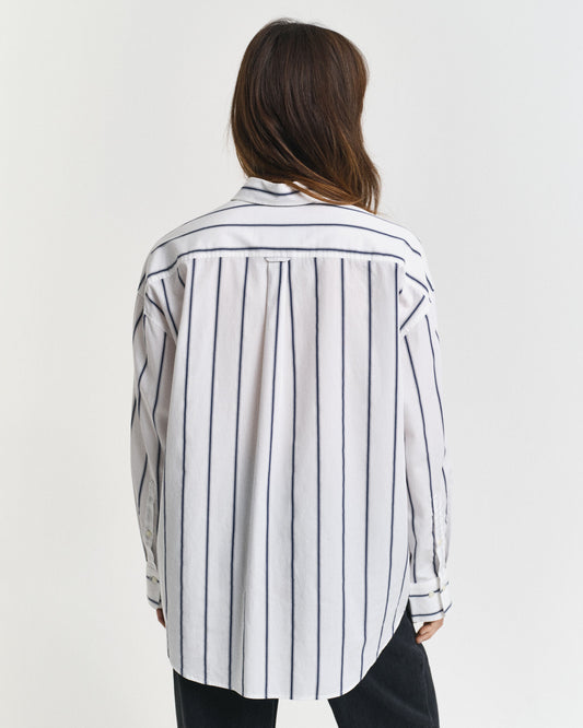 Oversized Popeline-Hemd mit klassischen Streifen