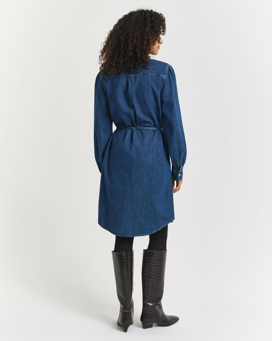 Jeanskleid mit Puffärmeln