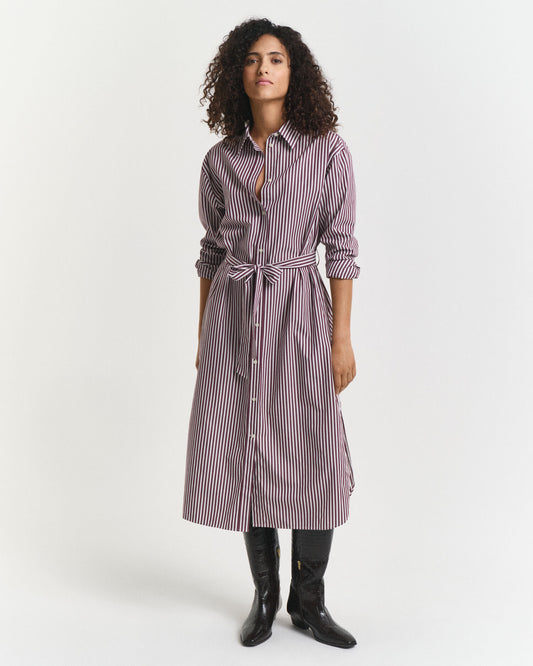 Hemdblusenkleid aus Popeline mit Gürtel