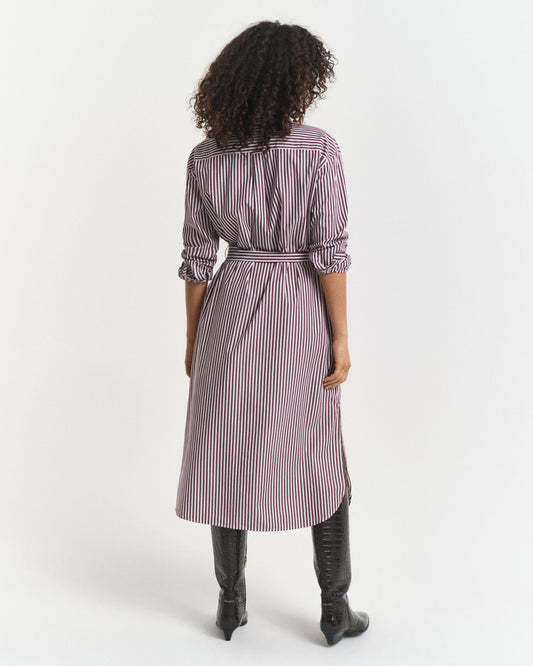 Hemdblusenkleid aus Popeline mit Gürtel