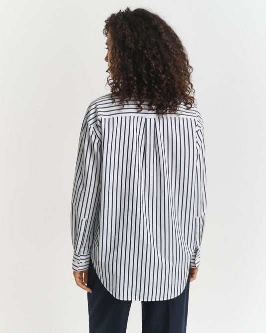Chemise Popeline Rayée Classique Coupe Décontractée