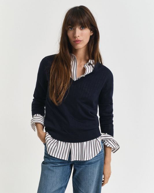Pull en Laine Mérinos Extrafine Col V