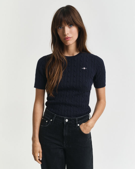 Pull torsadé en coton stretch