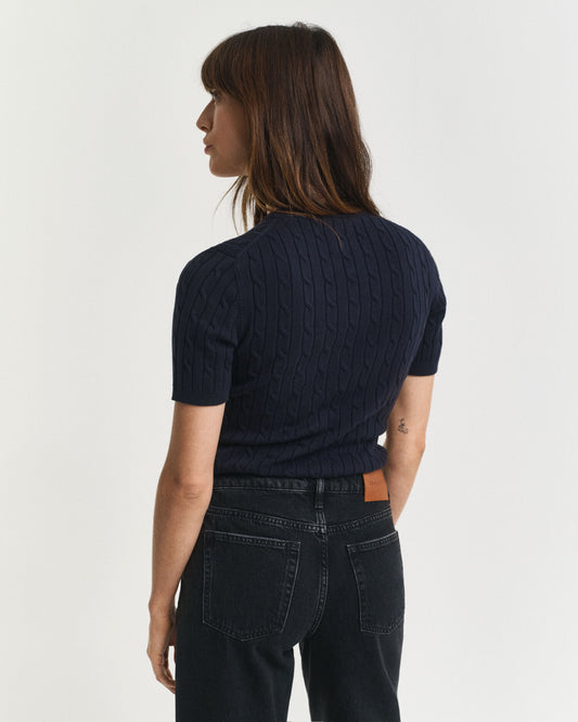 Pull torsadé en coton stretch