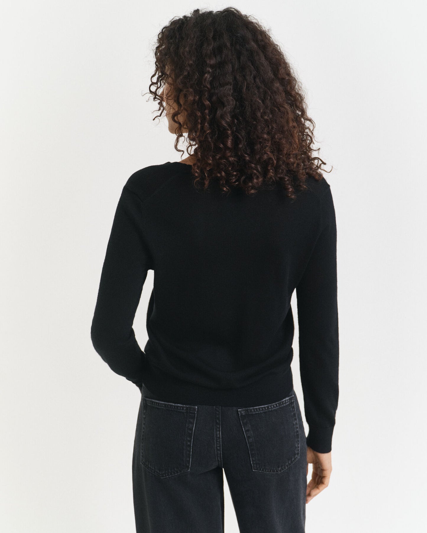 Pullover mit V-Ausschnitt aus extrafeiner Merinowolle