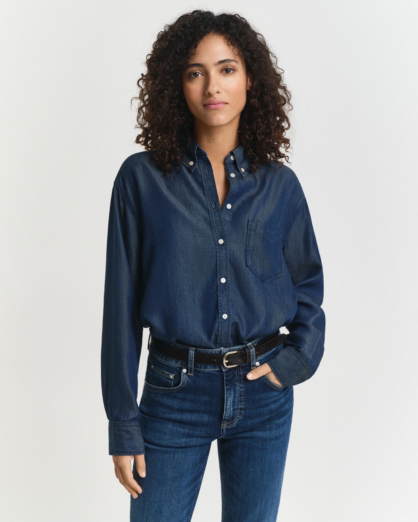 Hemd aus Indigo-Baumwolle (Relaxed Fit)