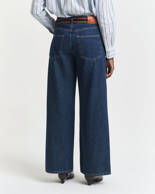 Low-Rise-Jeans mit weitem Bein