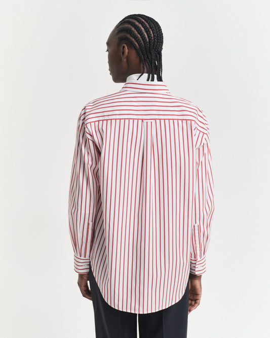 Chemise classique en popeline rayée coupe décontractée