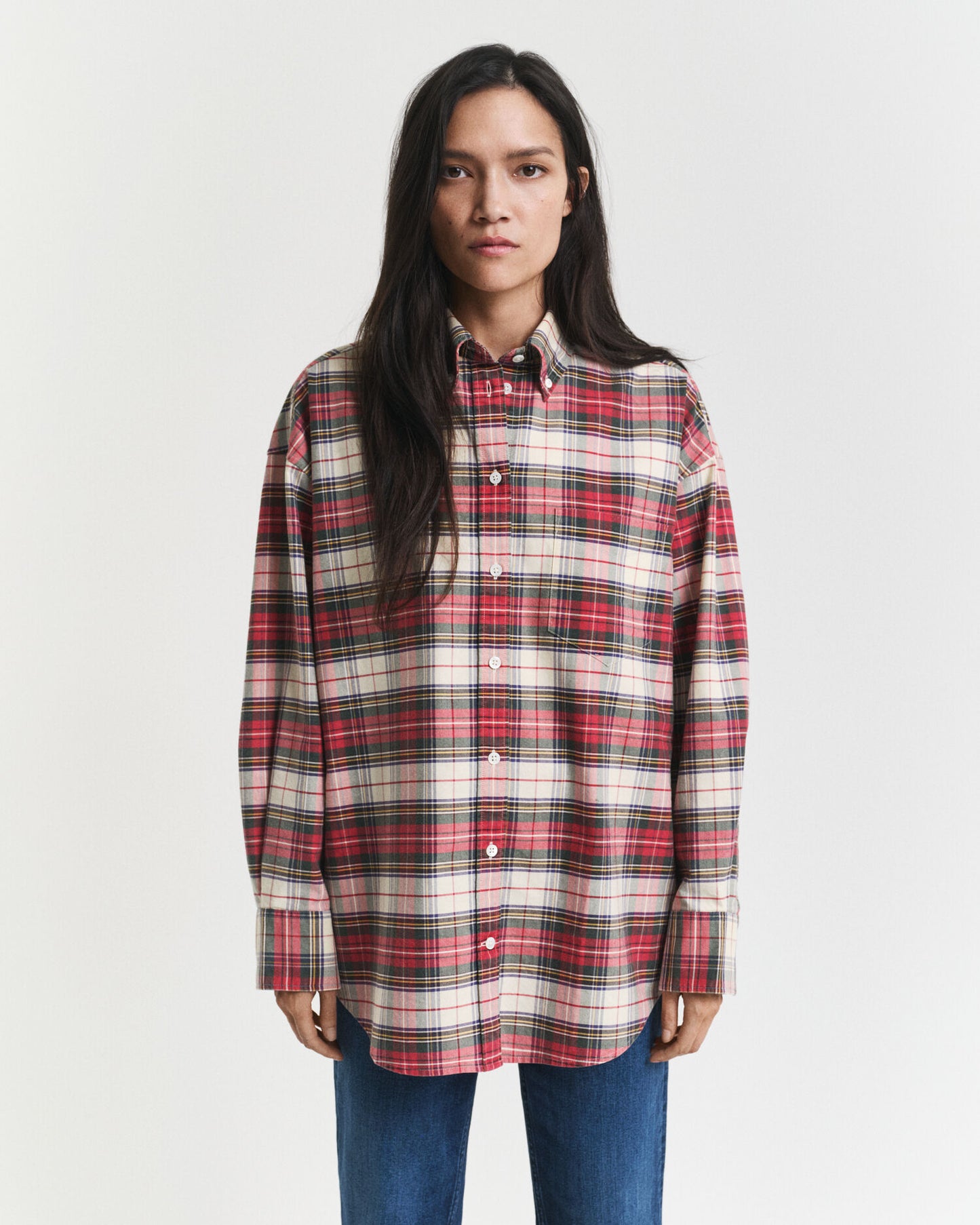 Klassisches Oxford-Hemd mit Oversized-Karomuster