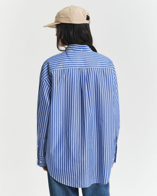 Chemise oversize en popeline rayée