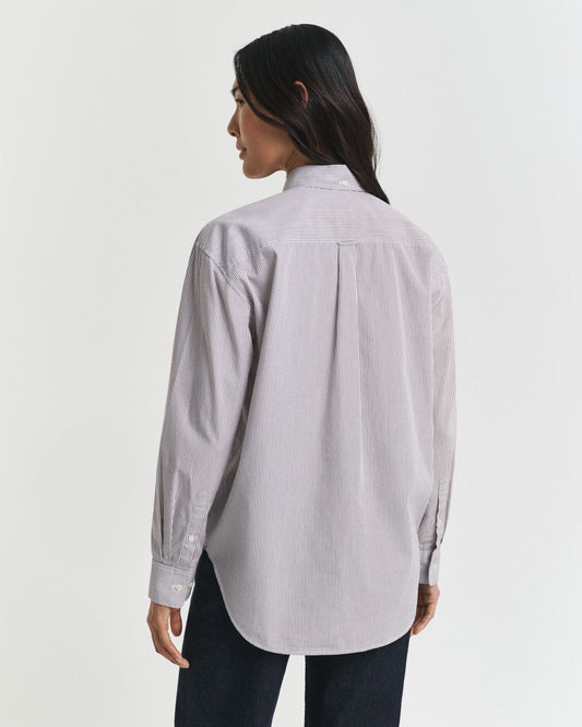 Chemise en popeline classique décontractée à motifs