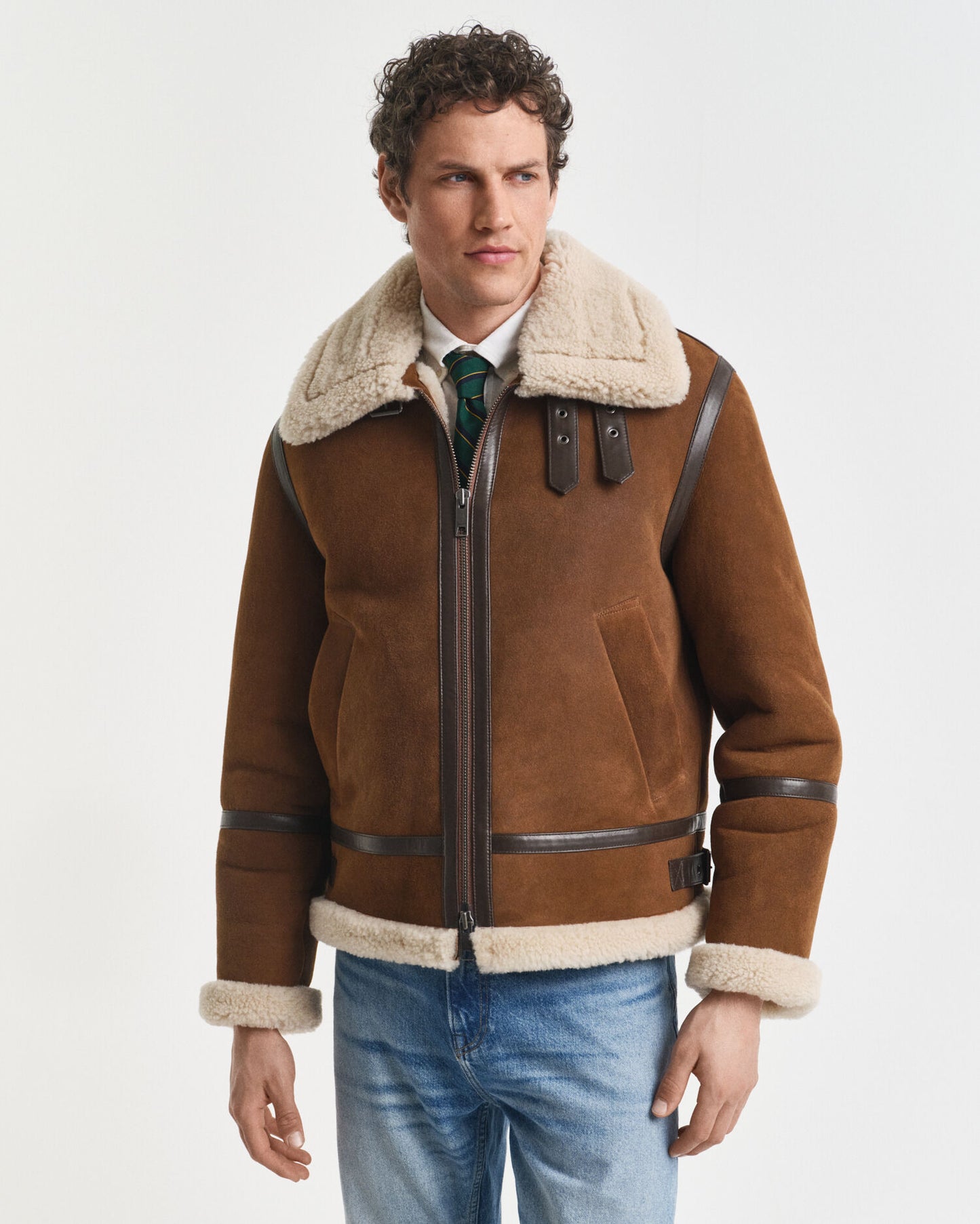 Blouson en peau lainée