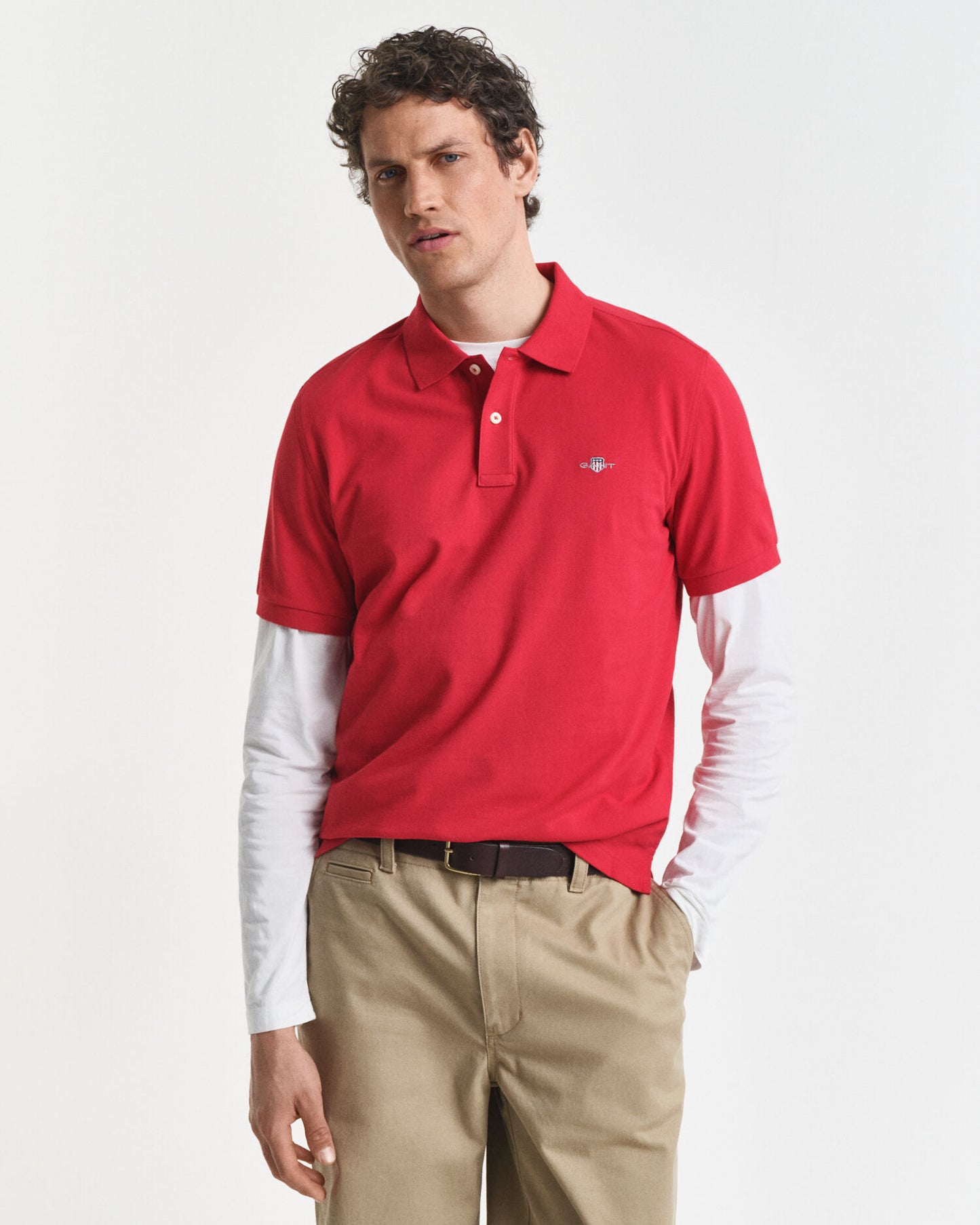 Regular Fit Piqué-Poloshirt mit Schild