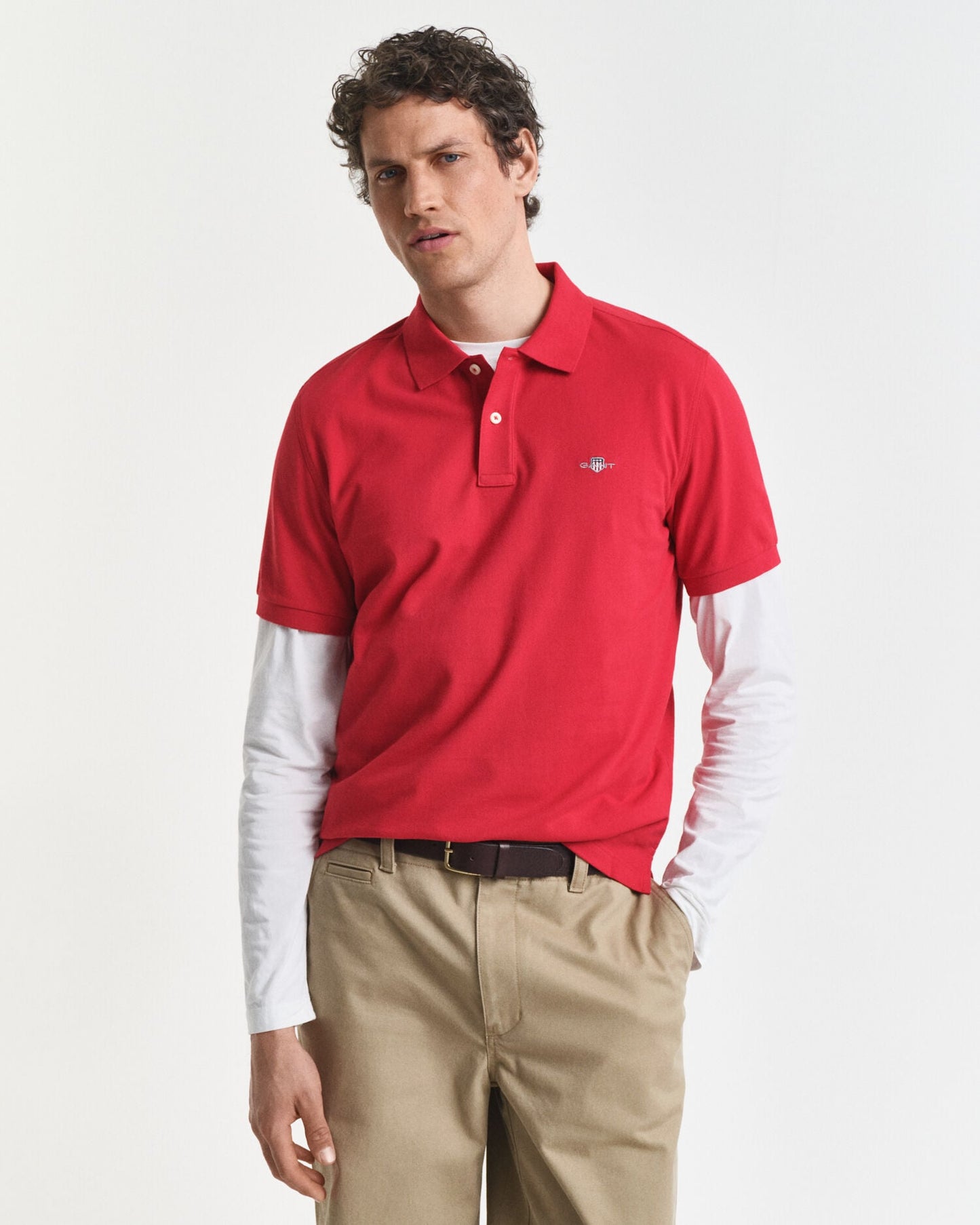Regular Fit Piqué-Poloshirt mit Schild