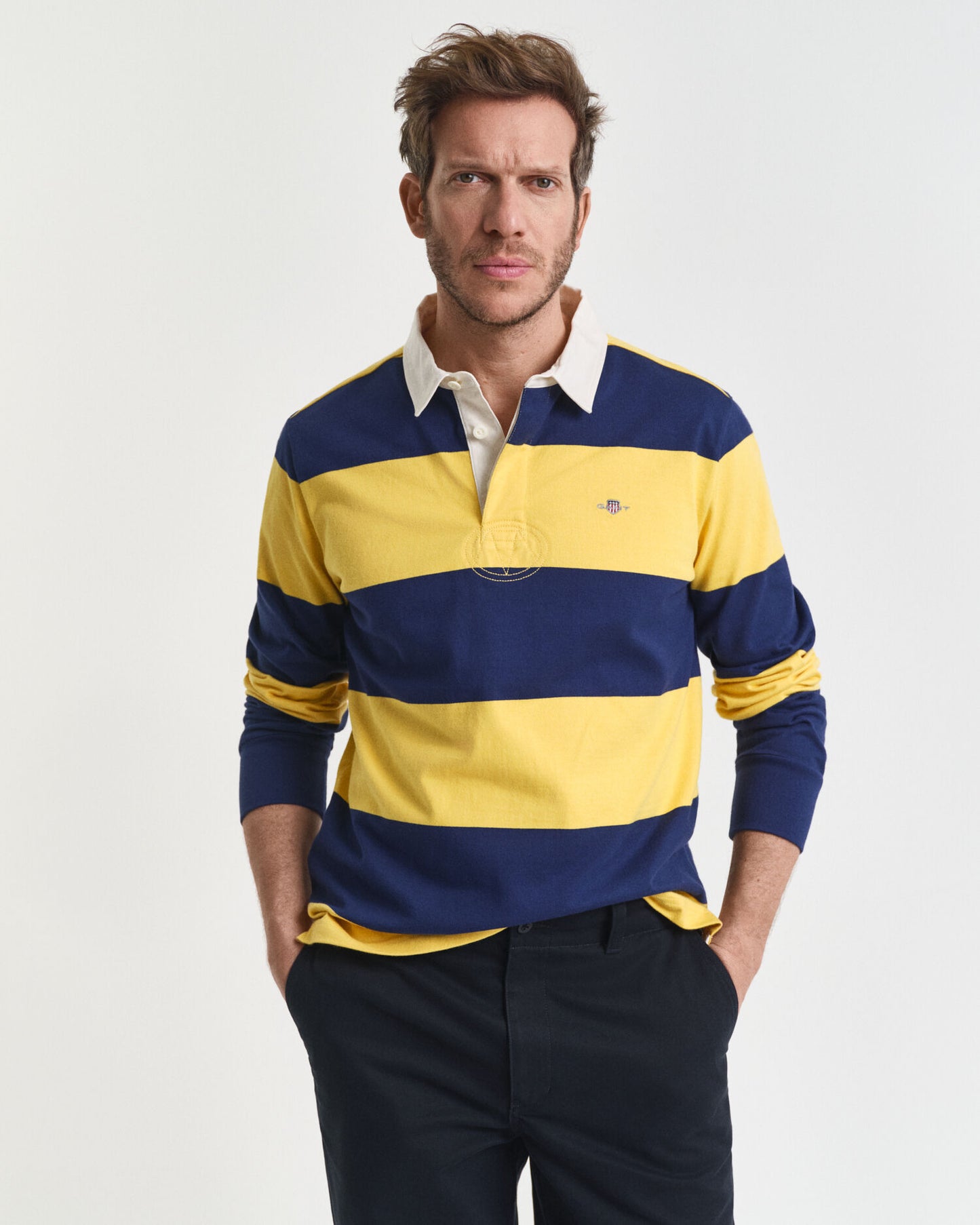 Blockstreifen-Heavy-Rugby-Shirt